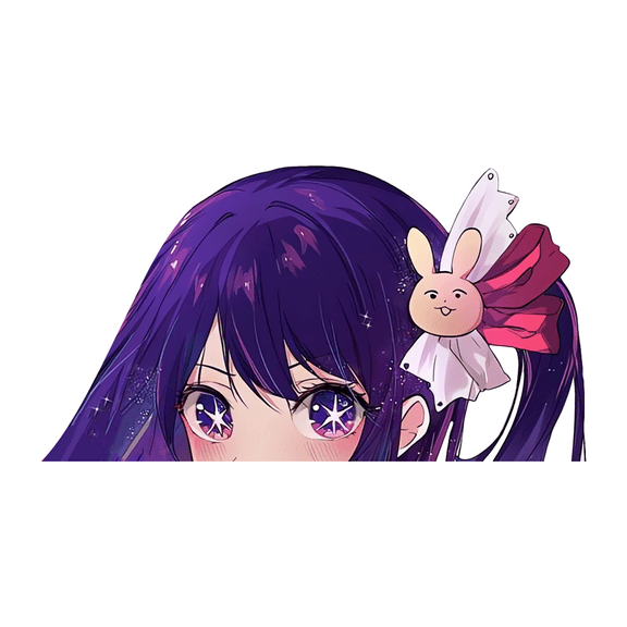 EARLFAMILY 5.1 Inch Anime Hoshino Ai Peek Sticker Cartoon Decal for Fuel Tank Cap Motorcycle Windshield Sunscreen Car Accessories