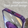 thumbnail image 4 of for iPhone 16e Back Case with Lens Protector, Slim TPU Frame Rotating Ring Bracket Magnetic PC Clear Back Anti-Scratch Anti-fingerprint Phone Case for iPhone 16e, Darkpurple, 4 of 7
