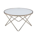 thumbnail image 1 of Urban Designs V Metal Frame Round Coffee Table - White Frosted Glass, 1 of 3