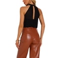 thumbnail image 3 of TOPS DE MALLA TRANSPARENTE SIN MANGAS CON CUELLO HALTER DE INSPIRE CHIC PARA MUJER TALLA XL NEGRO, 3 of 6