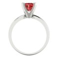 thumbnail image 4 of 1ct princess cut red natural garnet 14k white gold Bridal Wedding Engagement Promise Anniversary Ring for Women size 7, 4 of 7