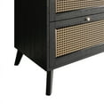 thumbnail image 5 of Castle Place Rattan 2 Drawers Wooden Nightstand, Black, 5 of 8