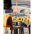 thumbnail image 5 of Outdoor Tablecloth with Umbrella Hole Zipper,Blue Truck Summer Sunflowers Waterproof Zippered Table Cloth for Rectangle Tables,Country Farmhouse Plaid Patio Table Covers for Indoor Pinic Party, 5 of 6