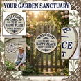 thumbnail image 2 of Vintage Round Metal Sign – “Welcome to My Happy Place Don't Ruin It” Garden Wall Decor, High Definition Print Sign for Cabin Cottage Lake House Rustic Getaway Decor, 2 of 11