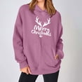 thumbnail image 2 of 2024 Christmas Baggy Hoodies Ladies Letter Print Graphic Sweatshirt with 2 Pockets Casual Pullover Tops Loose (XX-Large, Pink), 2 of 6
