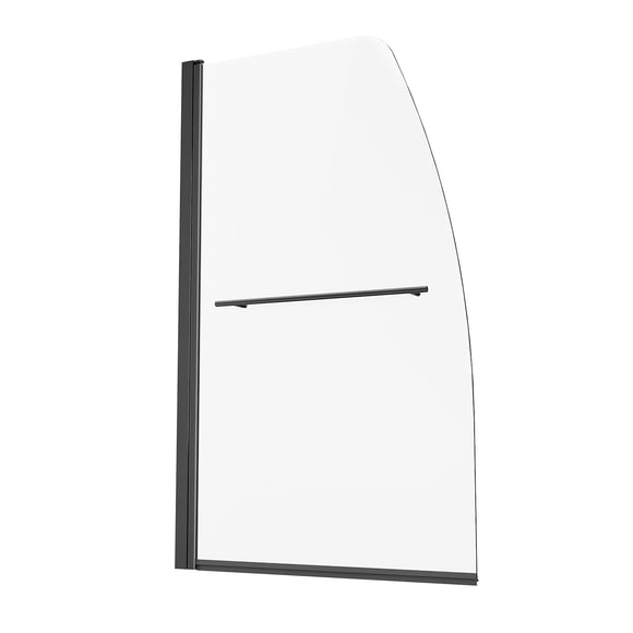 VEVOR Frameless Bathtub Shower Door 34 in. W x 55 in. H 180° Rotatable Door Black