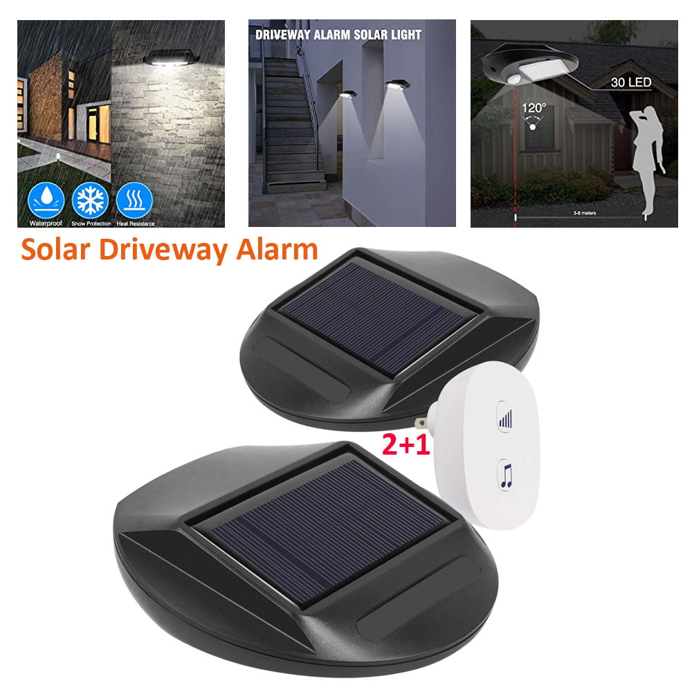 Driveway Alarm Sensor Alert System Wireless Weatherproof Solar Outdoor Security 