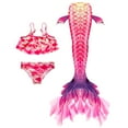 thumbnail image 1 of Maillot de Bain Fille Tout-Petit Été 3 Pcs Bikini Queue Plage Mode Paréos pour Filles Rouge 6-7 Ans, 1 of 3