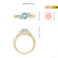 thumbnail image 5 of Angara Natural 0.72 Ct. Aquamarine with Diamond Side Stone Ring in 14K Yellow Gold for Women (Ring Size: 12), 5 of 10