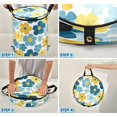thumbnail image 4 of 50L Extra Large Popup Hamper Collapsible Laundry Basket With Zippered Lid 15.7x18.5in Flat Color Background, 4 of 7