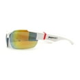 thumbnail image 4 of Xloop Mens Wrap Futuristic Half Rim Mirror Sport Sunglasses White Orange Mirror, 4 of 4