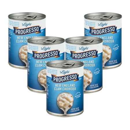 (5 Pack) Progresso Soup, Low Fat Light, New England Clam Chowder, Gluten Free, 18.5 oz (Seattle Best Clam Chowder)