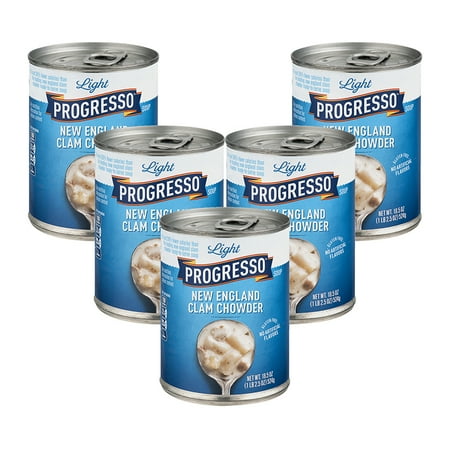 (5 Pack) Progresso Soup, Low Fat Light, New England Clam Chowder, Gluten Free, 18.5 oz (Best Clam Chowder Soup)