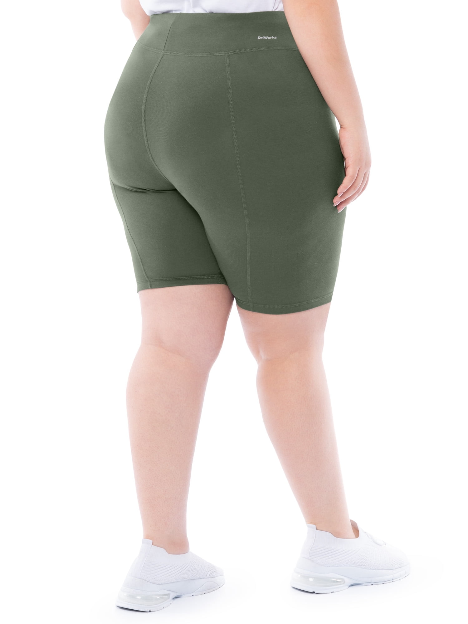 Athletic Works Women's Plus Size Core Active Dri-Works Bike Shorts, Size 0X-5X