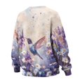 thumbnail image 5 of HELLHERO Hummingbird Daisy Flower Print Sweatshirt for Women Oversized Long Sleeve Crewneck Pullover Tops with Pocket Size L, 5 of 7
