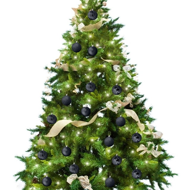 Fiudx Bolas de Navidad para Árbol de Navidad, Irrompibles, de Plástico Ligero, Brillantes, Decoración Navideña Versátil, Perfectas para Árboles, Coronas y Mesas, Juego de 34 Piezas.