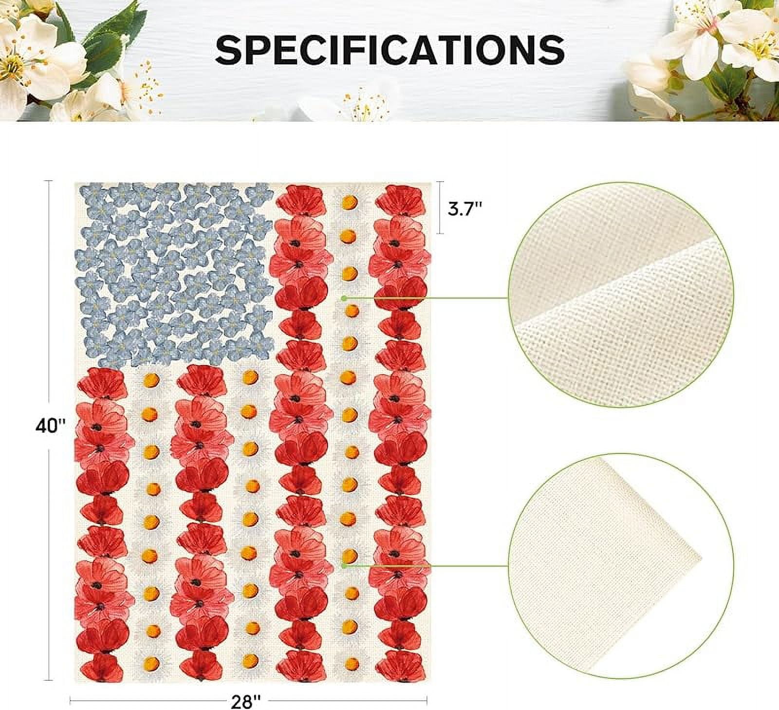Myosotis Poppy Memorial Day House Flag 3x5 FT Double Sided Outside, Patriotic American Flag Yard Outdoor Decoration