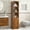 1-walnut, variant on Tall Bathroom Storage Cabinet with Adjustable Shelves, Narrow Arched Freestanding Organizer with Fluted Doors, Walnut