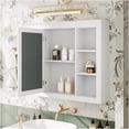 thumbnail image 4 of JERFIT 35" x 28" Modern Bathroom Mirror Medicine Cabinet with Soft-Close Door, 6 Adjustable Shelves, Towel Bar, Wall Mounted Storage for Bathroom Organization, White, 4 of 10