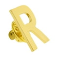 thumbnail image 2 of PinMart's Gold Plated Alphabet Letter R Lapel Pin, 2 of 3