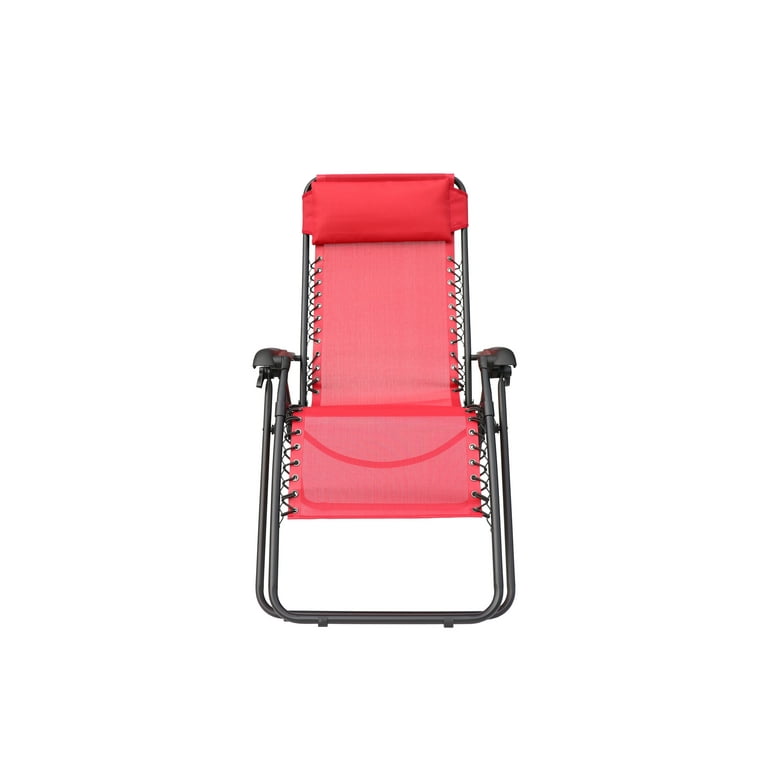 Mainstays Zero Gravity Bungee Lounge Chair Red Walmart