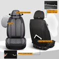 thumbnail image 2 of JIAMAOXIN Car Seat Cover Apply To Front Seat Universal Sedan SUV Truck Front 2-Seats BLACK Faux Leather, 2 of 5