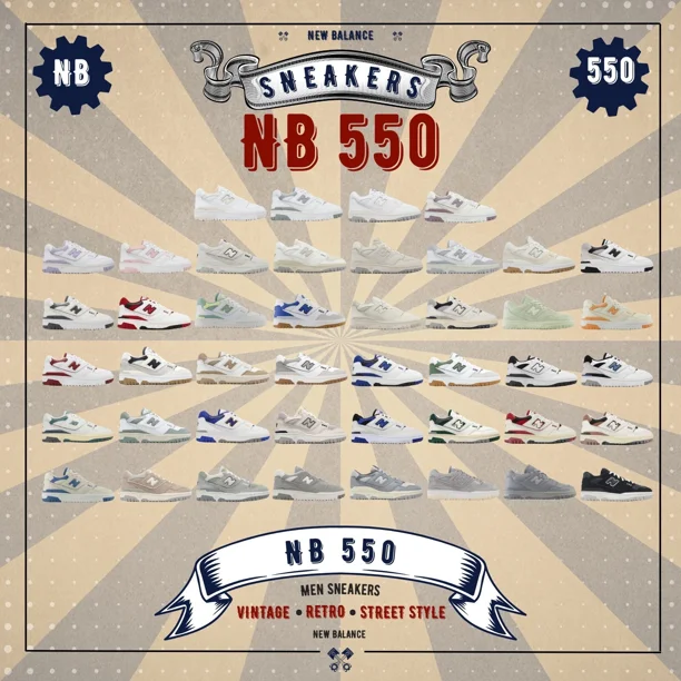 New Balance 550 NB Men / Women / Unisex Casual Lifestyle Shoes Sneakers Pick 1