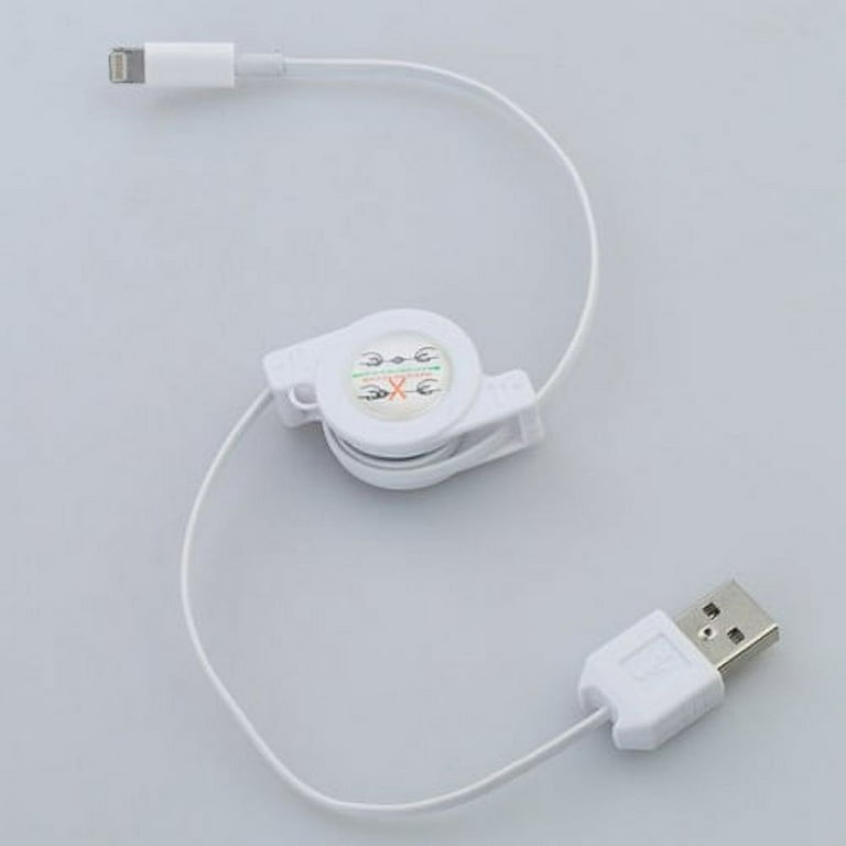 USB Cable for iPhone 11/Pro/Max - Retractable Charger Power Cord Sync Wire  Fast Charge White Compatible With iPhone 11/Pro/Max 