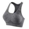 thumbnail image 2 of iHPH7 Women's Seamless Racerback Sports Bra High Impact Support Yoga Gym Workout Bra Gray M, 2 of 4
