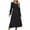 Black, variant on Wancir Women's Elegant Floral Long Sleeve Round Neck Smocked A-Line Flowy Tiered Maxi Dress