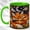 Green, variant on Sleeping Fox Coffee Mug, Moon Woodland Mug, Ceramic 11 oz