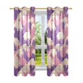 thumbnail image 7 of Yayeee Window Curtains Light Filtering 63"x42" Grommet Panel Pair Home Living Room Decor, Purple Wave Pattern, 7 of 7