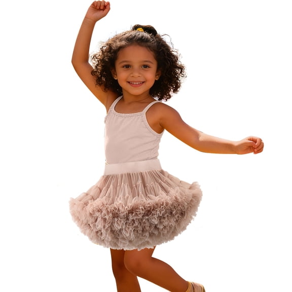 Xijirk Girls Dresses,Girls Party Dress Layered Tutu Skirt for Celebrations,Dresses for Girls,Rose Gold,1-2 Years
