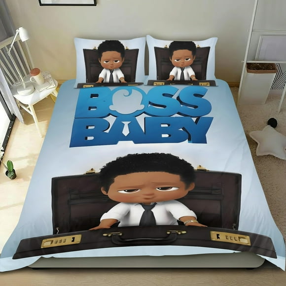 Jefe Bebé África Niño Conjunto de sábanas temático, trío de piezas, cómodo y amigable con la piel, diseño único, regalo de decoración para el hogar para familiares, amigos y fans,173cm *218cm