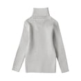 thumbnail image 4 of LOCHEX Girls Clothes Clearance Warm Knit Sweater Pullover Long Sleeve Soft Turtleneck High Neck Solid Children Autumn Sweater,Gray,Gray 8-9, 4 of 7