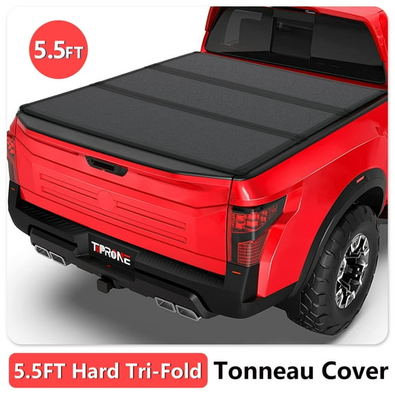 TOPRONE Hard Tri-Fold Tonneau Cover Fits 2017-2024 Titan with 5.5ft (67in) w/ track system | On Top | w/o Titan Box |