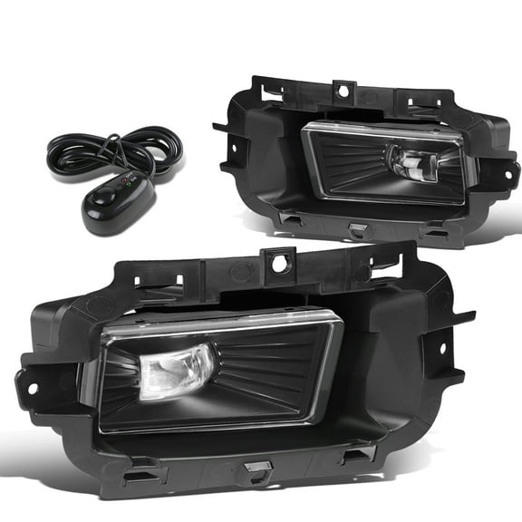 DNA Motoring FL-ZTL-264-CH For 2014 to 2015 Chevy Silverado 1500 Pair Front Bumper LED Fog Light Lamp Switch Clear Lens