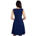 thumbnail image 3 of YELETE Lady's Sleeveless Comb-Cotton A-Line Dress with Pockets, Navy L, 3 of 4