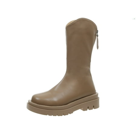 

Fsqjgq Womens Boots Size 10W Women Ankle Boots Thick Sole Internal Increase Low Heel Zipper Booties Boot for Women with Heel Women s Boots Khaki 39