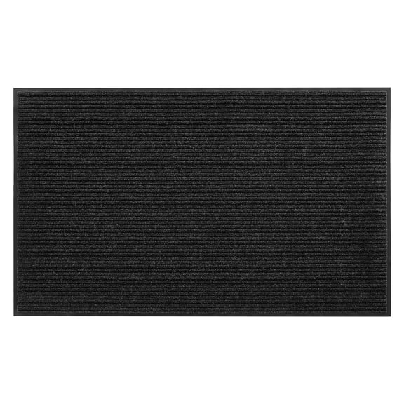 VEVOR Front Door Mat, 6 x 4 ft Commercial Floor Mat for Indoor and Outdoor, Stylish Striped Industrial Carpet with PVC Backing, Heavy Duty Washable Entry Rug for Hallway, Balcony, Garage, Grey