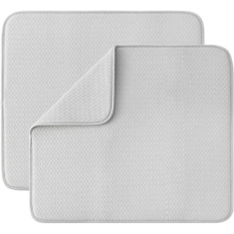 SHANGSHAN Dish Drying Mat, 2-Pack 19.2x15.8 Inch Gray photo 1