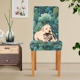 thumbnail image 4 of Yayeee 2 Pack Dining Chair Covers Stretch Parson Chairs Slipcovers Seat Protector, Green Forest Pattern, 4 of 6