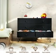 thumbnail image 6 of TC-HOMENY 6-Drawer Wooden Dresser with Fabric Drawers, Chest of Drawers with Fabric Bins, Storage Organizer Perfect for Clothes and Accessories, Black, 6 of 13