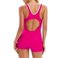 thumbnail image 5 of Women's Sexy One Piece Bathing Suit Color Matching Triangle Swimsuit Micro Bikini Set for Beach Pool Vacation Summer Holiday,Pink,L, 5 of 5