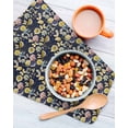 thumbnail image 3 of Vintage Flower Kitchen Dish Towels for Drying Dishes Set of 2, Yellow Spring Floral Leaf Pastoral Birds Navy Blue Waffle Weave Microfiber Hand Tea Bathroom Towels Quick Dry & Absorbent Towel 12x12, 3 of 7