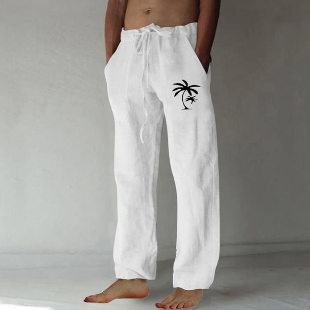 Pantalones largos para hombre, moda, estampados, casuales, cintura elástica con bolsillo, pantalones deportivos, pantalones de poliéster para hombre.