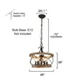 thumbnail image 7 of Chords Attic 20" Farmhouse 5-Light Drum Solid Wood Chandelier, 7 of 7