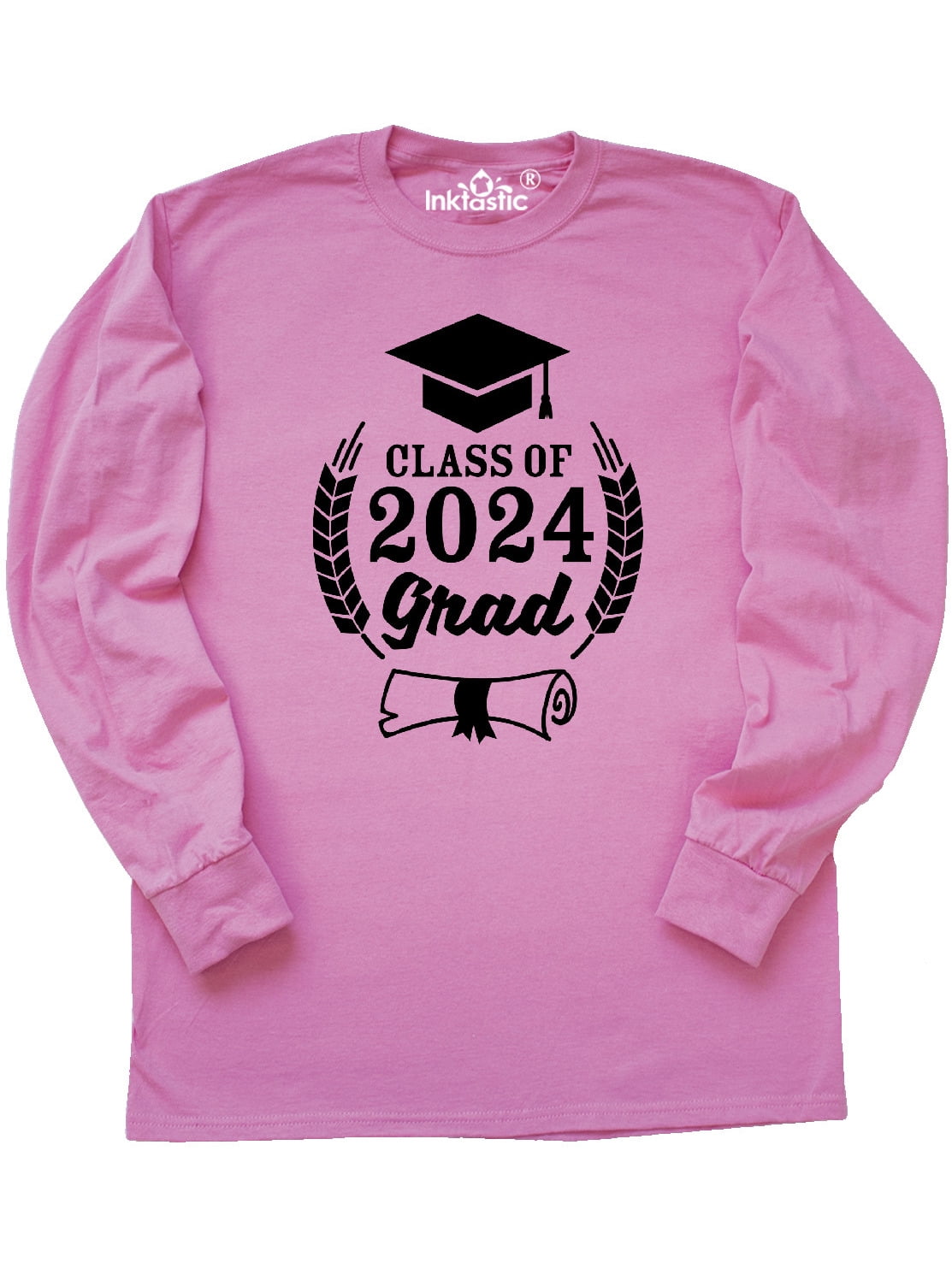 INKtastic Class of 2024 Grad with Diploma and Graduation Cap Long