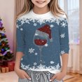 thumbnail image 2 of Ulitacool Girl'S Tops Christmas Long Sleeve Crewneck Cartoon Prints Xmas Sweatshirt 7-8 Years Blue, 2 of 5