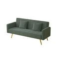 thumbnail image 3 of Leumius 71.7" Teddy Fleece Sleeper Sofa,3 Adjustable Backrest,2 Pillows, Convertible Futon Sofa Bed Folding Couch for Small Space,Living Room,Green, 3 of 7
